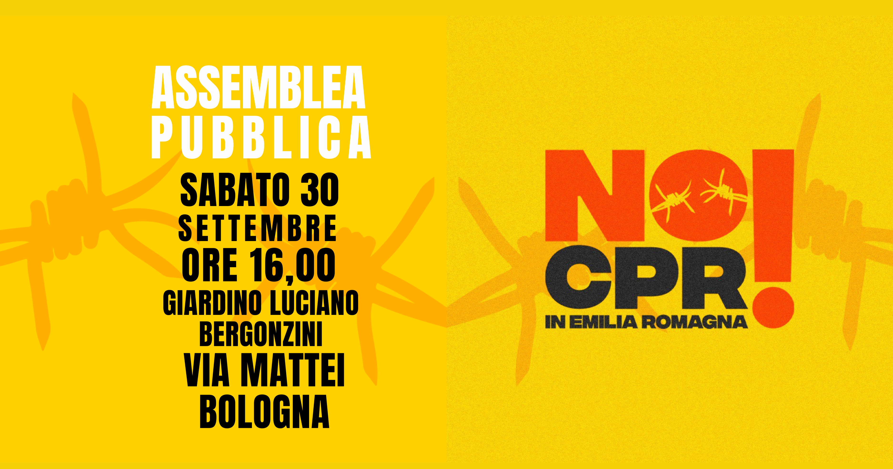 Al momento stai visualizzando ASSEMBLEA PUBBLICA: NO CPR in Emilia Romagna!