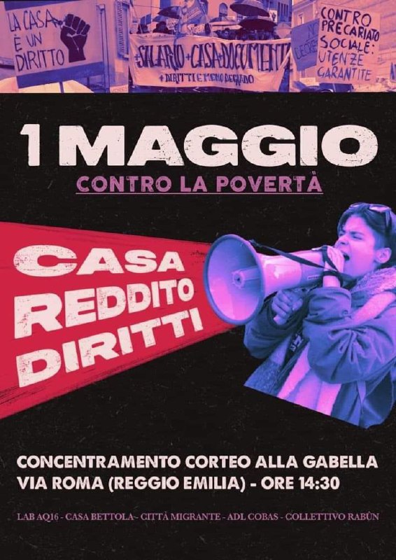 Al momento stai visualizzando 1 MAGGIO contro la povertà! – Corteo a Reggio Emilia