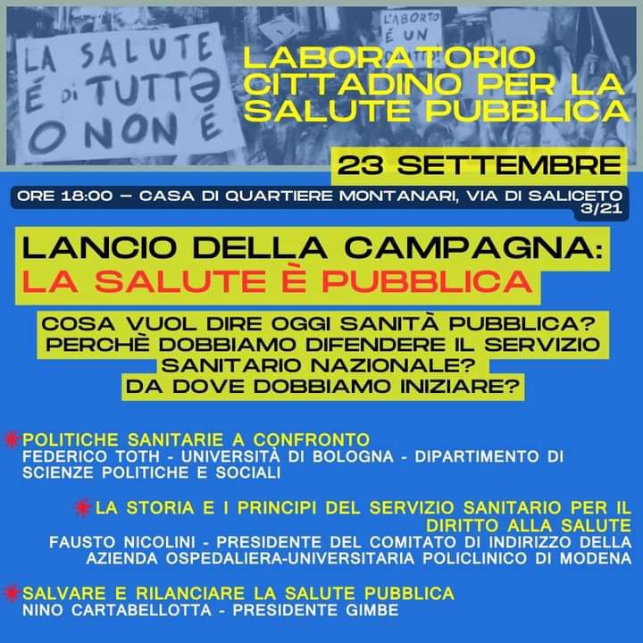 Lancio della campagna: la salute è pubblica