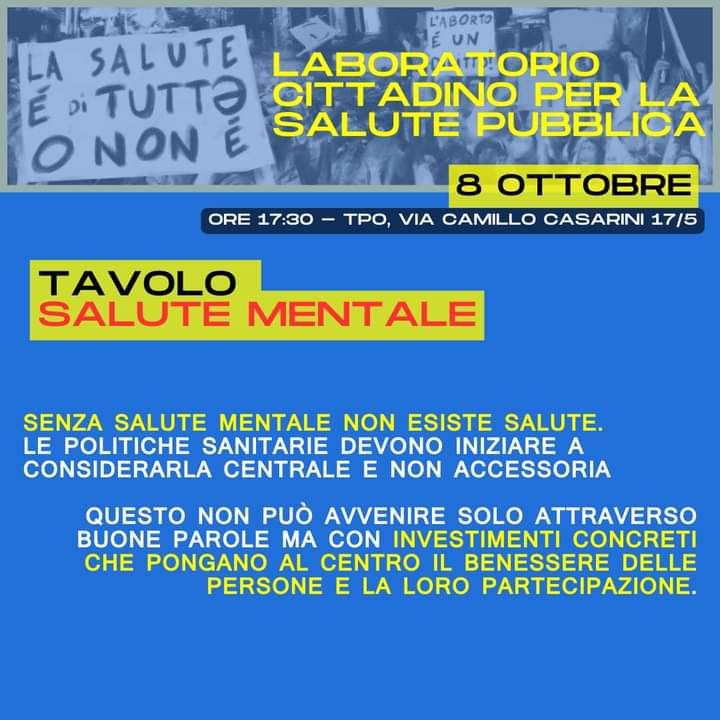 Al momento stai visualizzando Tavolo salute mentale