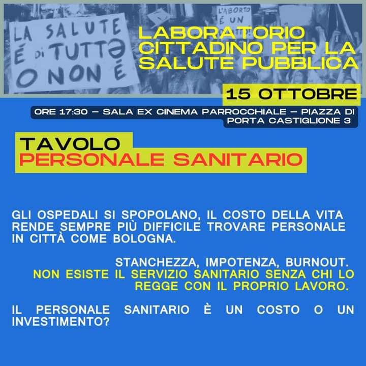 Tavolo personale sanitario