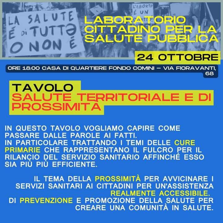 Al momento stai visualizzando Tavolo salute territoriale e di prossimità