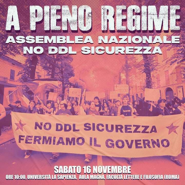 A pieno regime - Assemblea nazionale no DdL Sicurezza