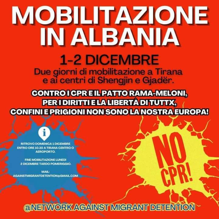 Al momento stai visualizzando Mobilitazione in Albania – Network Against Migrant Detention