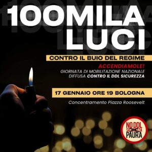 Scopri di più sull'articolo Giornata di mobilitazione nazionale diffusa: 100 mila luci contro il buio del regime