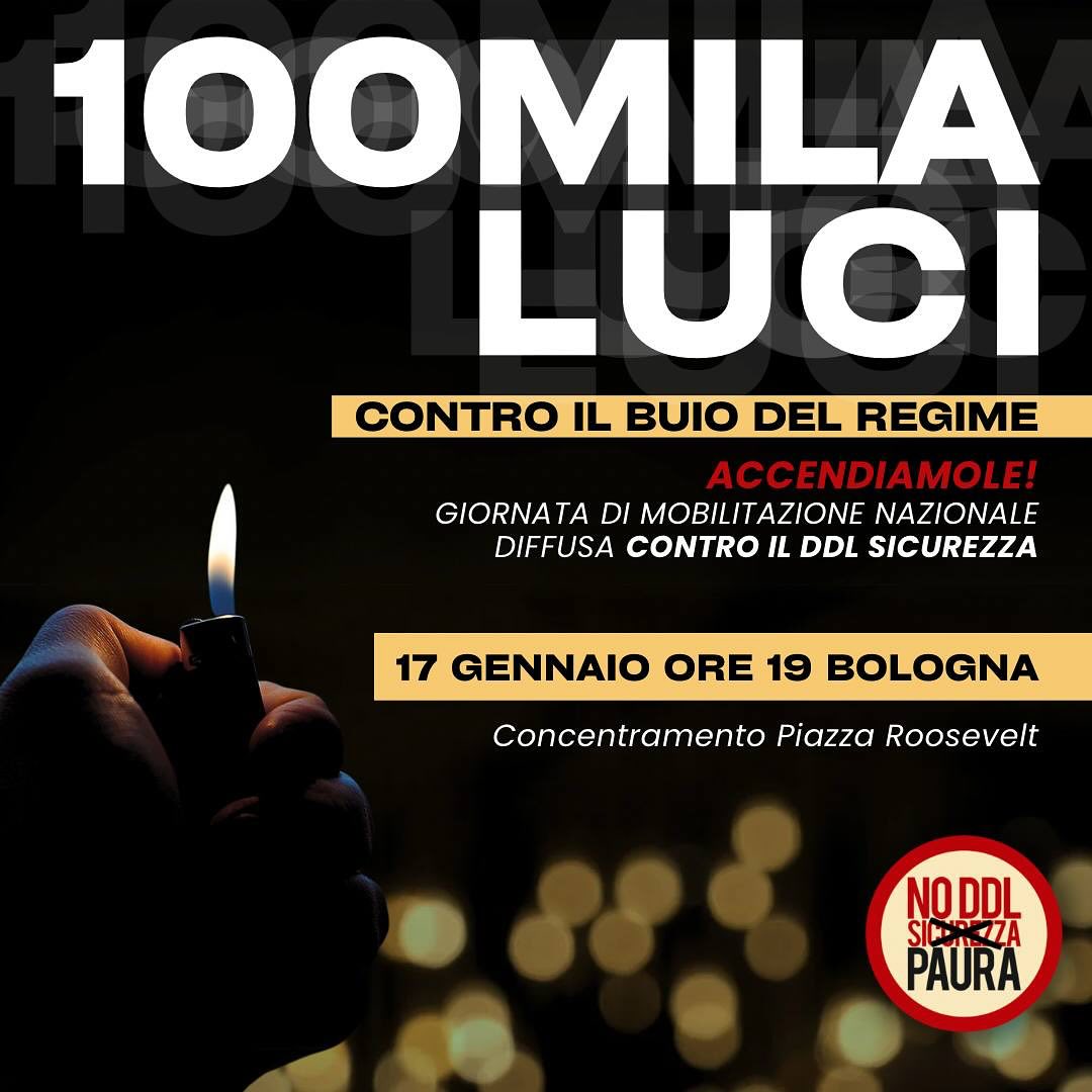 Al momento stai visualizzando Giornata di mobilitazione nazionale diffusa: 100 mila luci contro il buio del regime