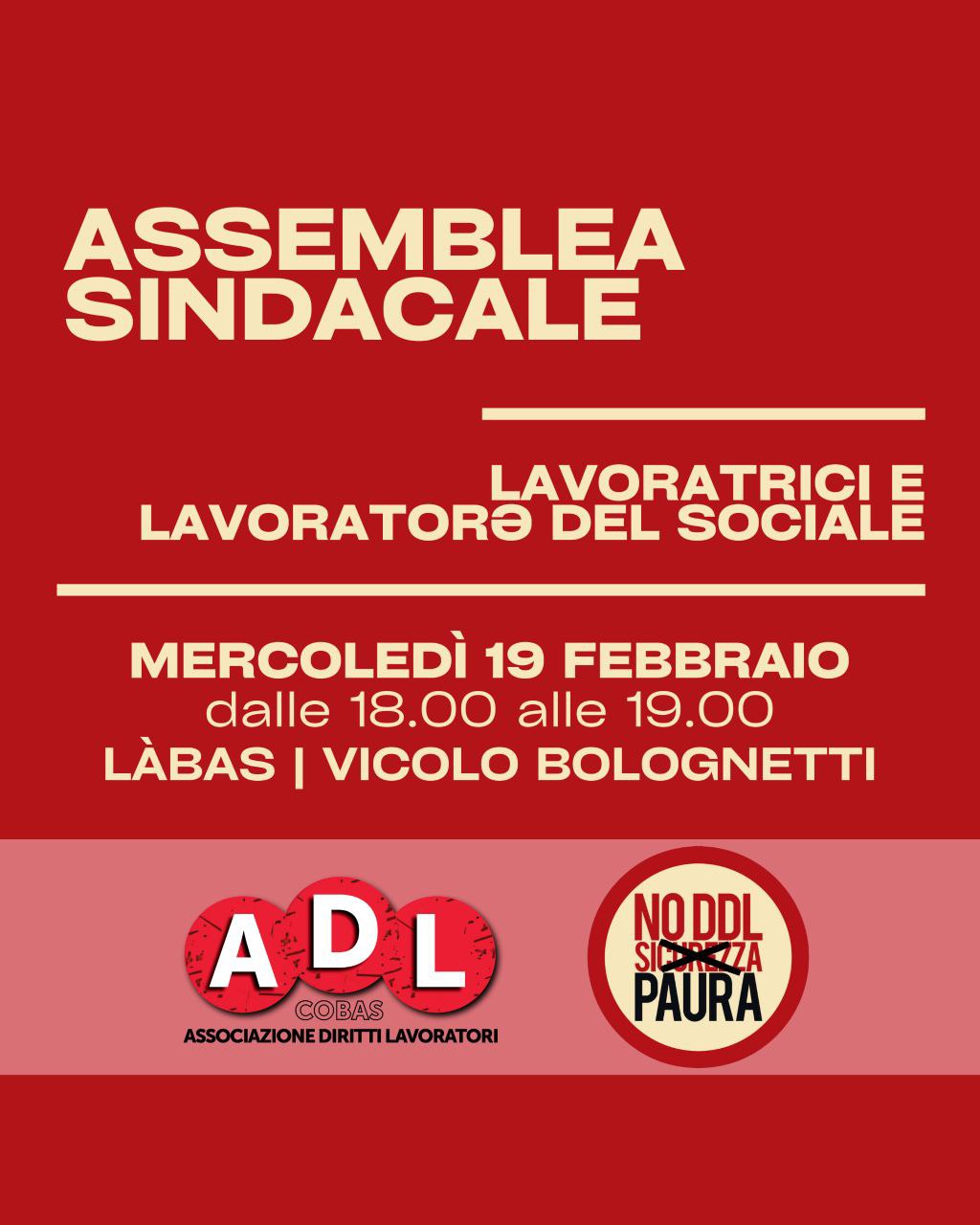 Assemblea sindacale lavoratorə del sociale