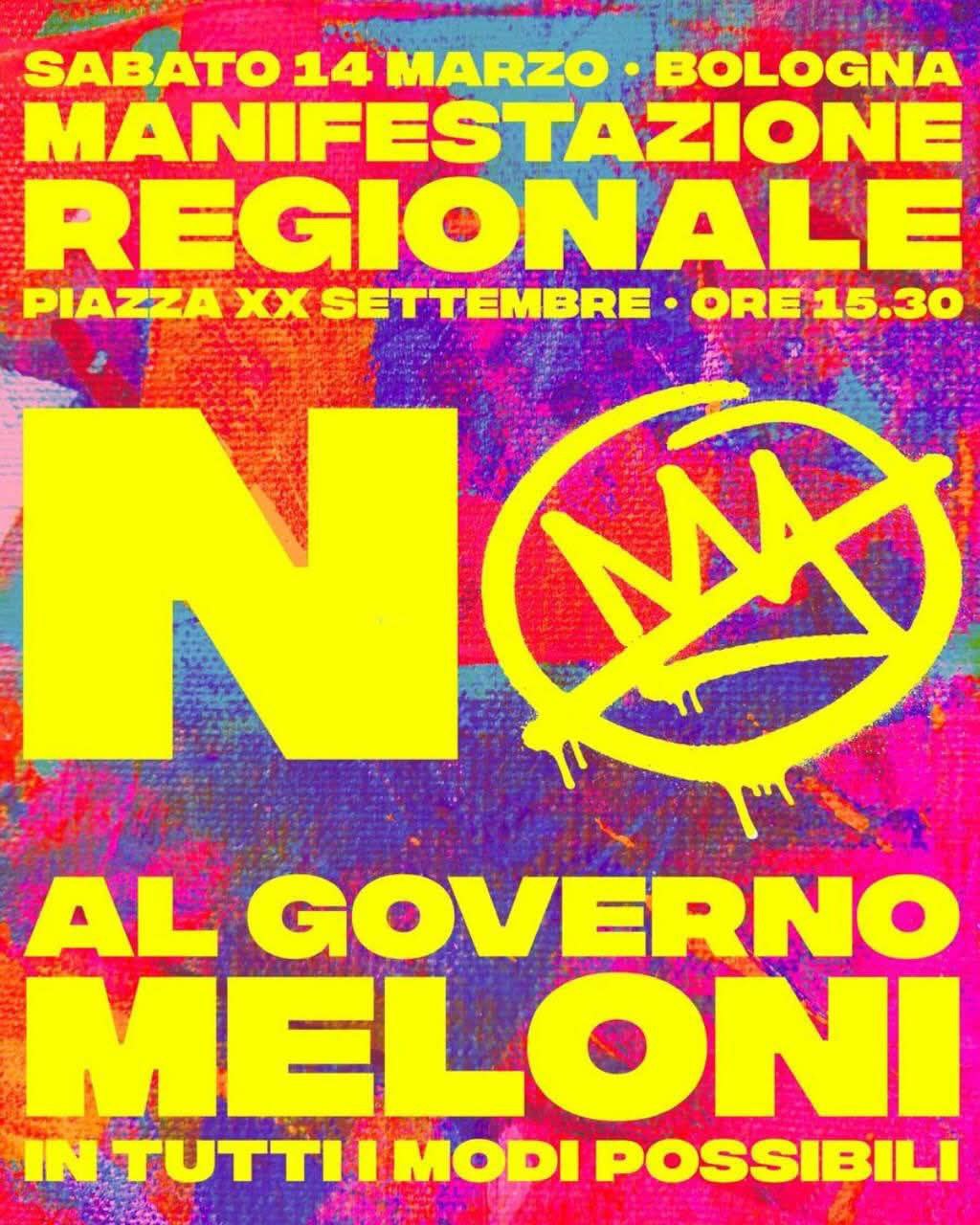 Scopri di più sull'articolo No al governo Meloni – Manifestazione regionale a Bologna