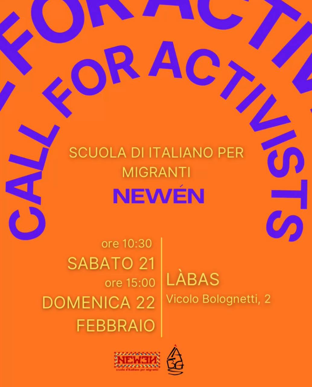 Call for activists Scuola di italiano Newén