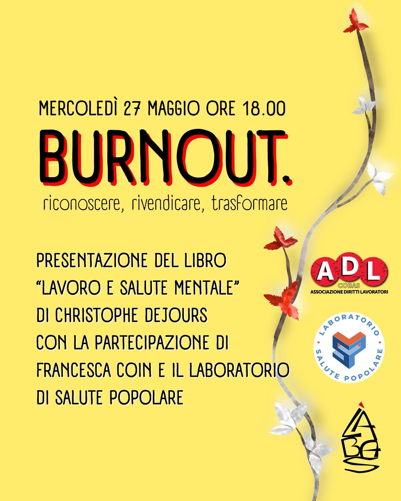 Burnout. Presentazione del libro "Lavoro e salute mentale"